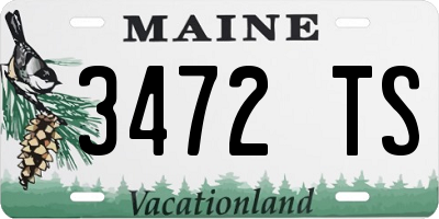 ME license plate 3472TS