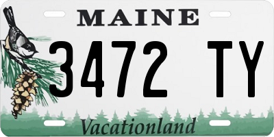 ME license plate 3472TY