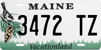 ME license plate 3472TZ
