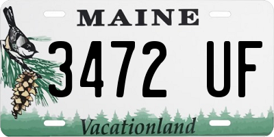 ME license plate 3472UF