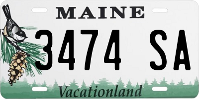 ME license plate 3474SA