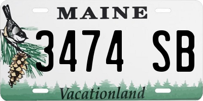ME license plate 3474SB