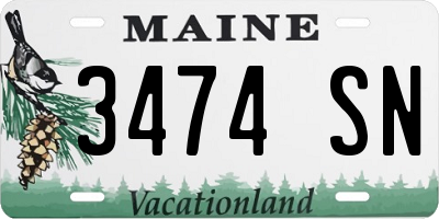 ME license plate 3474SN
