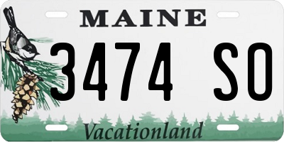 ME license plate 3474SO