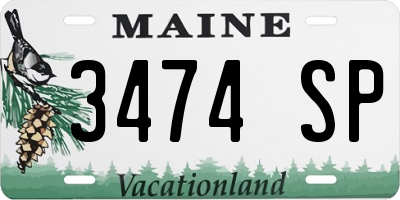 ME license plate 3474SP