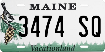 ME license plate 3474SQ