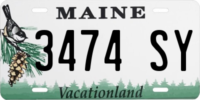 ME license plate 3474SY