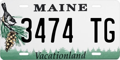 ME license plate 3474TG