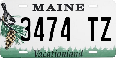 ME license plate 3474TZ