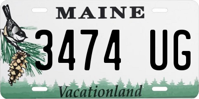 ME license plate 3474UG
