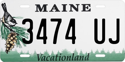 ME license plate 3474UJ