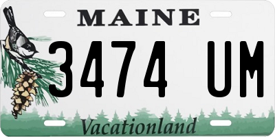 ME license plate 3474UM