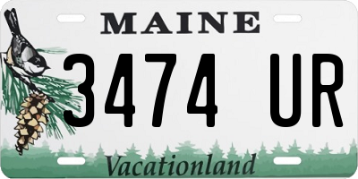 ME license plate 3474UR