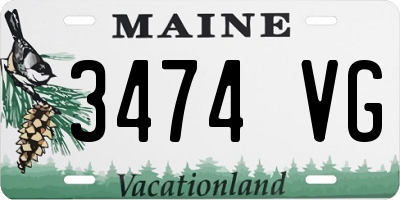 ME license plate 3474VG