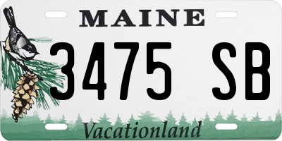 ME license plate 3475SB