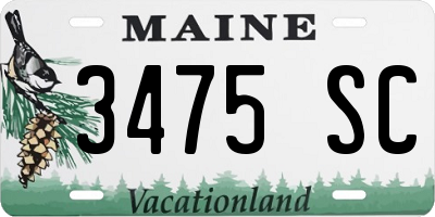 ME license plate 3475SC