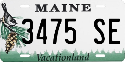 ME license plate 3475SE