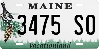 ME license plate 3475SO
