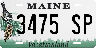 ME license plate 3475SP