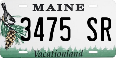 ME license plate 3475SR