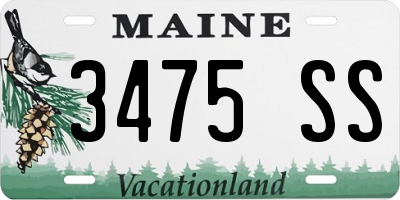 ME license plate 3475SS