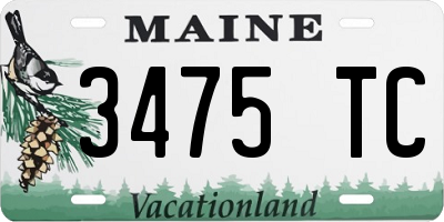 ME license plate 3475TC