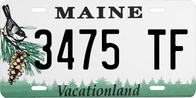 ME license plate 3475TF