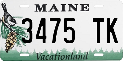 ME license plate 3475TK