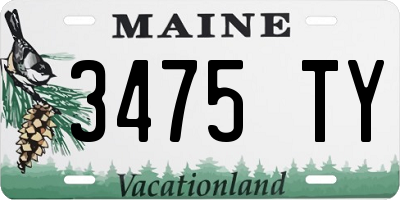 ME license plate 3475TY