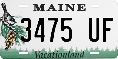 ME license plate 3475UF