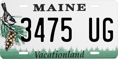 ME license plate 3475UG