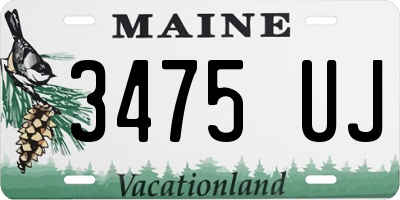 ME license plate 3475UJ