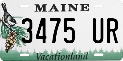 ME license plate 3475UR