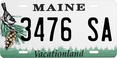 ME license plate 3476SA