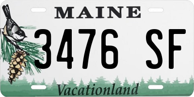 ME license plate 3476SF