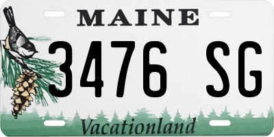 ME license plate 3476SG