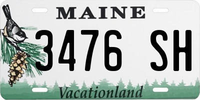 ME license plate 3476SH