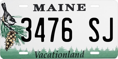 ME license plate 3476SJ