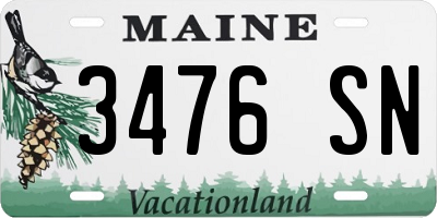 ME license plate 3476SN