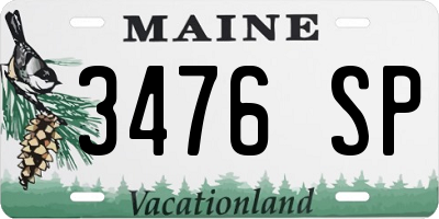 ME license plate 3476SP