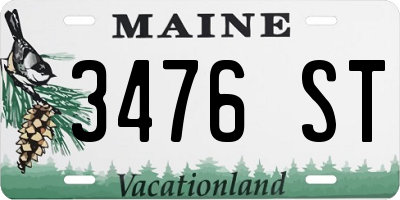 ME license plate 3476ST
