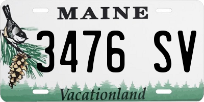 ME license plate 3476SV