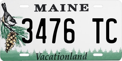 ME license plate 3476TC