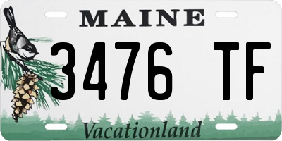 ME license plate 3476TF