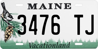 ME license plate 3476TJ