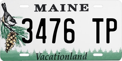 ME license plate 3476TP