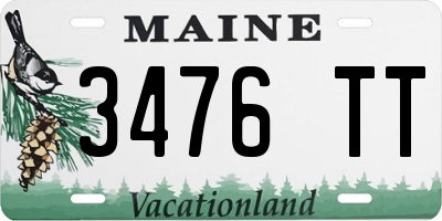 ME license plate 3476TT