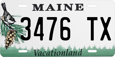 ME license plate 3476TX