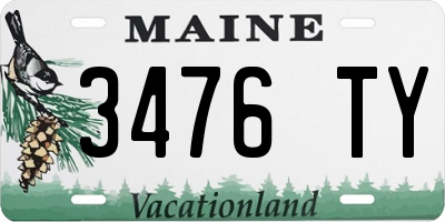 ME license plate 3476TY