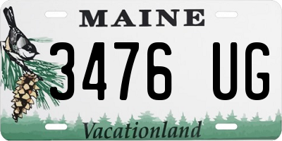 ME license plate 3476UG